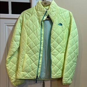 The North Face Lemon Quilted Jacket with Teal Accents